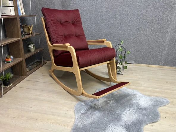 Kontes Bordo NATUREL Sallanan Sandalye Sallanan Koltuk Baba Koltuğu Dinlenme koltuğu Okuma Koltuğu ürün görseli 1