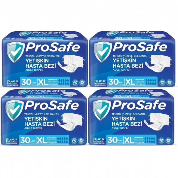Prosafe Belbantlı Ekstra Büyük Boy (XL) Hasta Bezi 30'lu 4 Paket ürün görseli 1