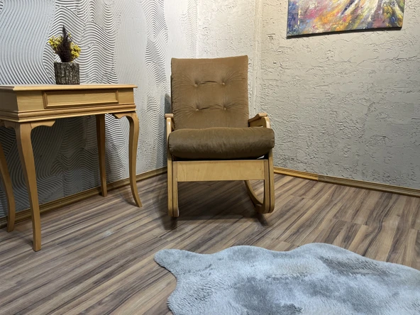 Kontes Kahverengi NATUREL Sallanan Sandalye Sallanan Koltuk Baba Koltuğu Okuma Koltuğu ürün görseli 1
