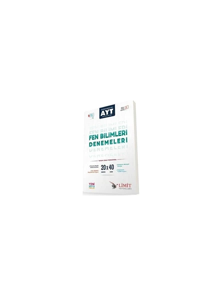 Limit Yayınları AYT Fen Bilimleri 20X40 Video Çözümlü Denemeleri ürün görseli 1