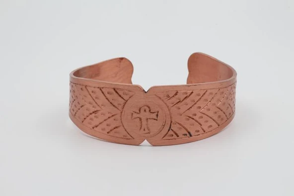 Ankh Motifli Bakır Bileklik - Resim 7