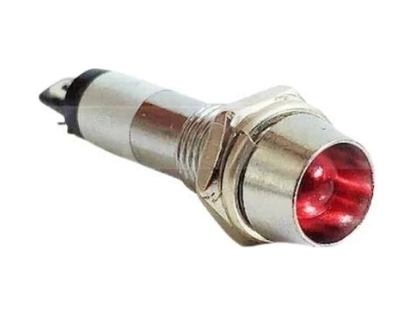 8mm 24v Metal Sinyal Lambası - Kırmızı ürün görseli 1