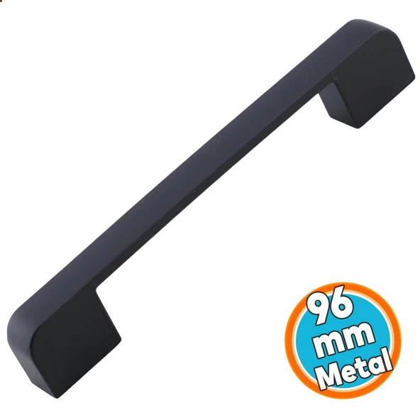 Metal Kulp 96 mm -9.6 cm Mobilya Çekmece Mutfak Dolabı Dolap Kulpları Kulbu Kulpu Siyah ürün görseli 1