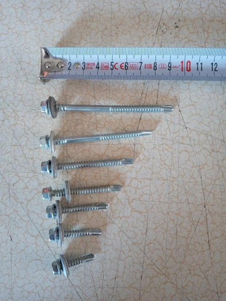 5,5x38 TRAPEZ ÇATI VİDASI-(50 ADET)-(8 MM SOMUN-6 GEN BAŞLI) ürün görseli 1
