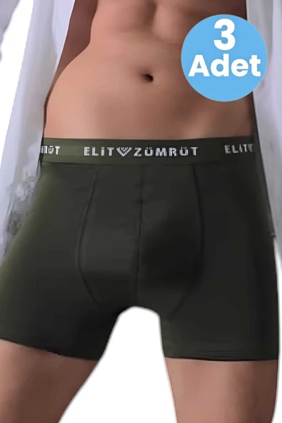 Erkek Pamuklu Baklava Lastikli  3'lü Boxer - Resim 7