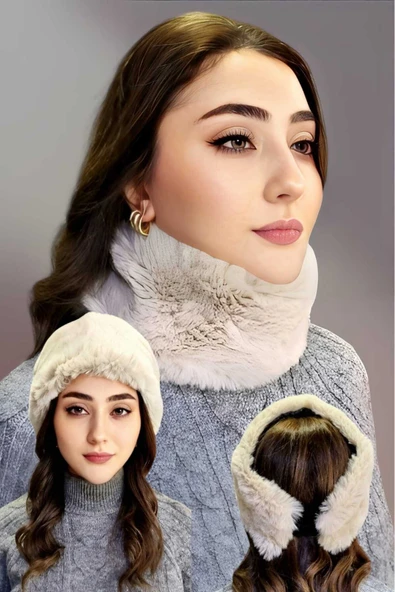 Kadın Vegan Kürk Boyunluk Bandana ürün görseli 1