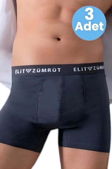 Erkek Pamuklu Baklava Lastikli  3'lü Boxer ürün görseli 1