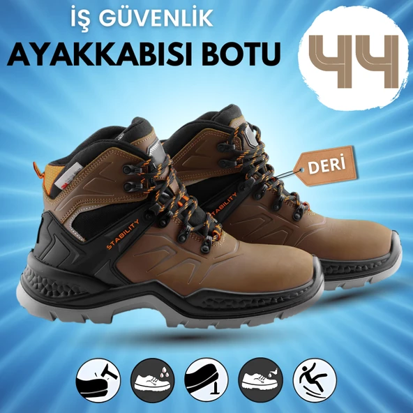 İş Botu Ayakkabısı Kahverengi 44 Numara Demir Burunlu Kış Sanayi İnşaatçı Tekstil Güvenlik Ayakkabı ürün görseli 1