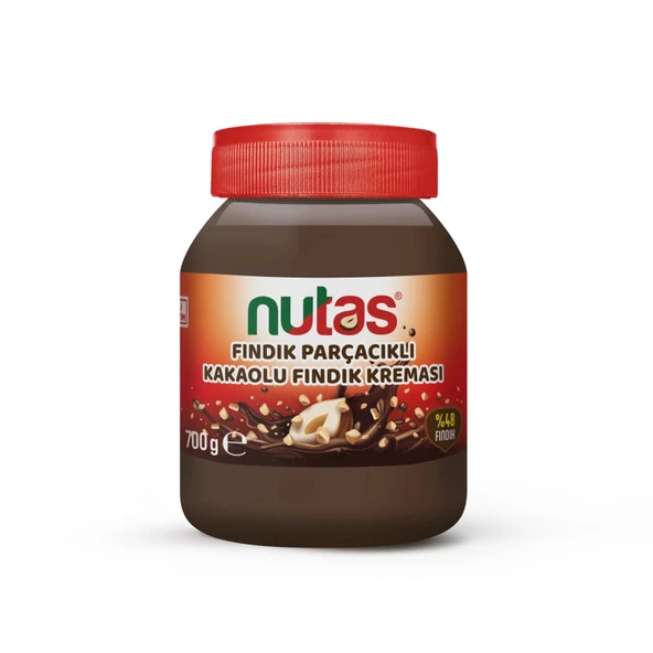 Nutas Fındık Parçacıklı Kakaolu Fındık Kreması – 700g Cam Kavanoz ürün görseli 1