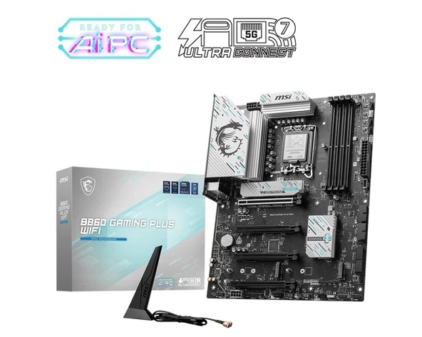 MSI MB B860 GAMING PLUS WIFI SOKET 1851 DDR5 8600MHZOC 3xM.2 1x TB4 HDMI DISPLAY 5G LAN WIFI 7 ATX ürün görseli 1