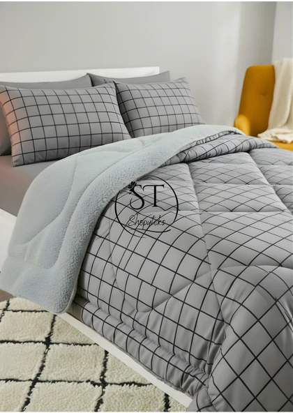 Shopyteks Çift kişilik GRi Kare Welsoft Yorgan Çift Taraflı 195x215 ürün görseli 1