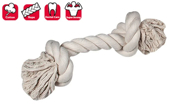 Karlıe 2 Düğümlü İp Köpek Oyu. M 30 Cm Beyaz ürün görseli 1