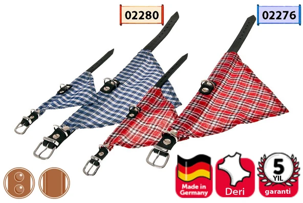 Karlıe Deri Bandanalı Boyun Tasma 37cm Kırmızı ürün görseli 1