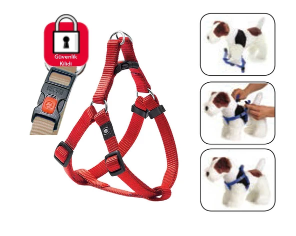 Karlıe Kilitli Göğüs Tasma L 60-90cm Kırmızı ürün görseli 1