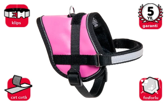 Karlıe Reflektörlü Göğüs Tasma Xs 26-35cm Pembe ürün görseli 1