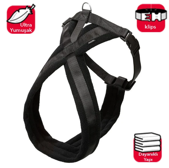 Karlıe Yumuşak Göğüs Tasma 58-70cm Siyah ürün görseli 1