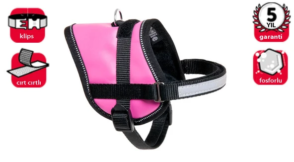 Karlıe Reflektörlü Göğüs Tasma Xs 31-40cm Pembe ürün görseli 1