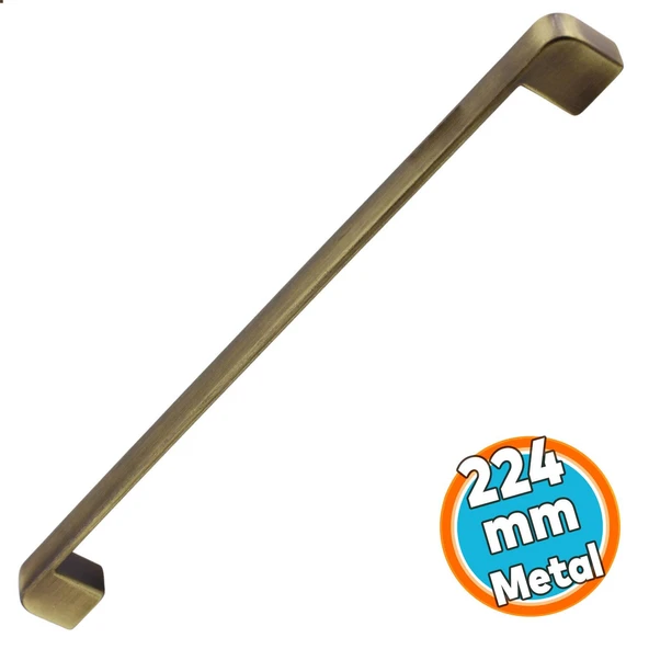 Metal Eskitme Antik Sarı 224 mm Mobilya Mutfak Çekmece Dolap Dolabı Kulpu Kulbu Kulpları Oval ürün görseli 1