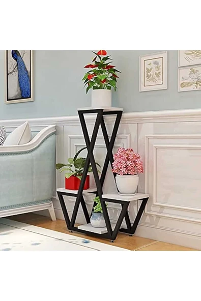 EHFM TİÇARET Ahşap Çok Katlı Modern Çiçeklik Saksılık Standı ürün görseli 1