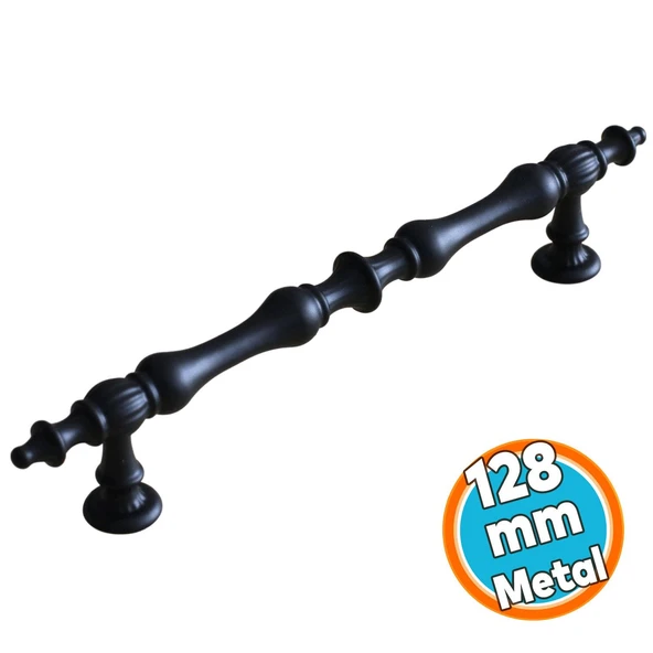 Mobilya Kulp Mutfak Dolabı Çekmece Dolap Kulpları Kapak Kulpu Kulbu Siyah 128 mm Metal ürün görseli 1