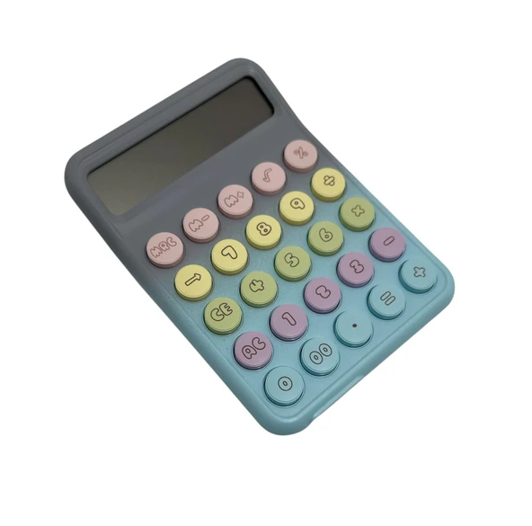 Runzon Renkli Hesap Makinesi Yuvarlak Uçlu 12 Hane Mavi RZ-822 ürün görseli 1