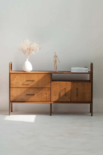 Woodesk  Holz, Ahşap, Dolap Ve Konsol, 140x90, Tik Renk, Cpt4681-140 ürün görseli 1