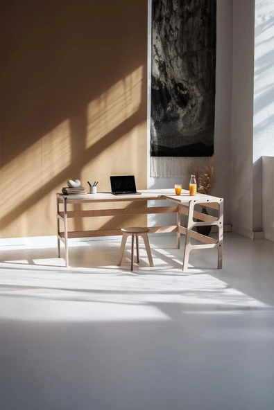 Woodesk  Valencia Ahşap Çalışma Masası 125x60 Natural Renk Cpt4631-125 ürün görseli 1