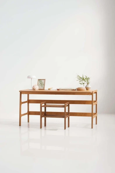 Woodesk  Elara Ahşap Çalışma Masası 150x60 Tik Renk Cpt4637-150 ürün görseli 1