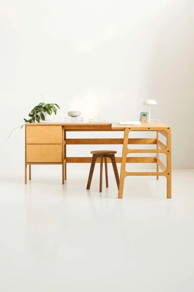 Woodesk  Sera Ahşap Çalışma Masası 100X190 Tik Renk CPT4639-170 ürün görseli 1