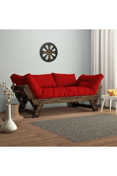 Woodesk  Adalar Modern Ceviz-kırmızı Renk Ahşap Kanepe Cpt8114-210 ürün görseli 1