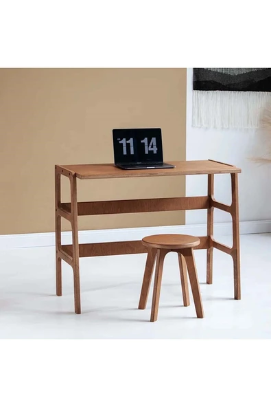 Woodesk  Ceres Ahşap Çalışma Masası 125x60 Tik Renk Cpt4632-125 ürün görseli 1