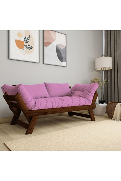 Woodesk  Adalar Masif Ceviz-pembe Renk 2li Kanepe Cpt8165-210 ürün görseli 1