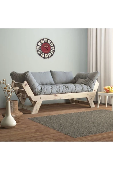 Woodesk  Adalar Modern Masif Ahşap Natural-gri Renk Kanepe ürün görseli 1