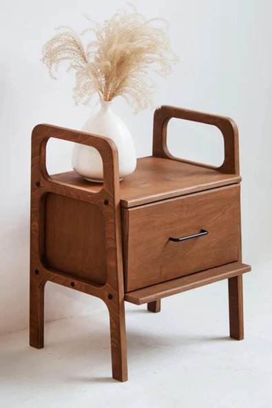 Woodesk  Gece, Ahşap, Çekmeceli Komodin, 50x65 ürün görseli 1
