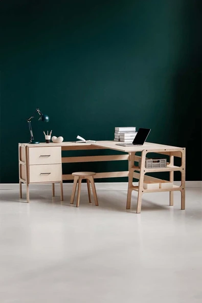 Woodesk  Origo Ahşap Çalışma Masası 177X65 Natural Renk CPT4643-100 ürün görseli 1