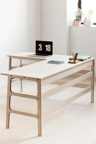 Woodesk  Zeytin Ahşap Çalışma Masası 180x60 Natural Renk Cpt4627-170 ürün görseli 1