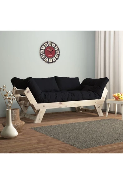 Woodesk  Adalar Modern Masif Ahşap Natural-siyah Renk Kanepe ürün görseli 1