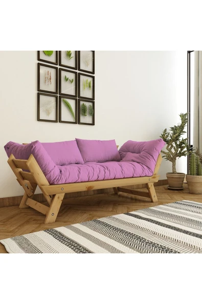 Woodesk  Adalar Masif Natural-pembe Renk 2li Kanepe Cpt8168-210 ürün görseli 1