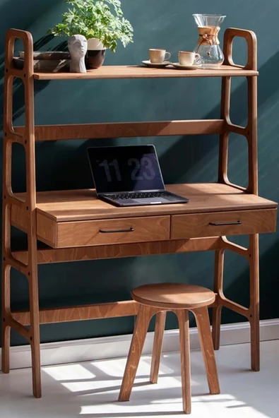 Woodesk  Brisa Ahşap Çalışma Masası, 140x120, Tik Renk, Cpt4641-120 ürün görseli 1