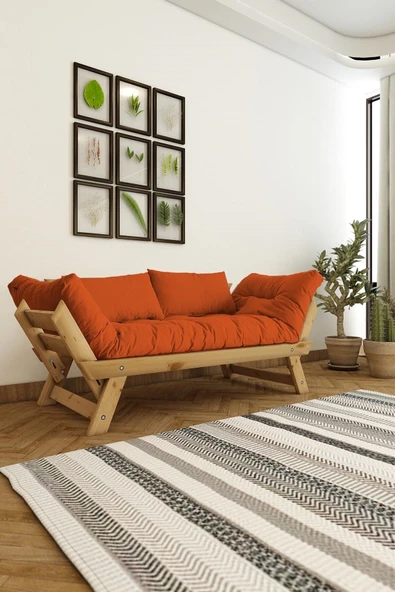 Woodesk  Adalar Masif Natural-turuncu Renk 2li Kanepe Cpt8171-210 ürün görseli 1