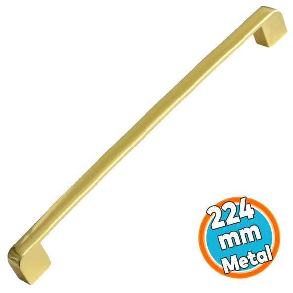 Mobilya Mutfak Dolabı Çekmece Dolap Kapak Kulpu Kulbu 224 mm Metal Kulp Altın Oval Gold ürün görseli 1
