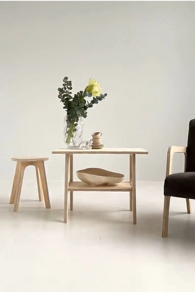 Woodesk  Voile, Ahşap Orta Sehpa, Coffee Table, 50x35 ürün görseli 1
