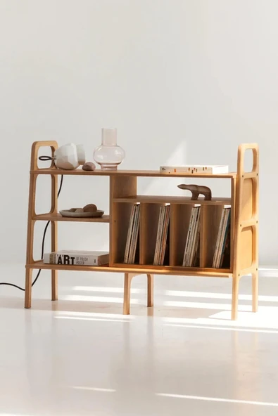 Woodesk  Legno, Ahşap Kitaplık Ve Raf Ünitesi, 120x90, Tik Renk, Cpt4694-120 ürün görseli 1