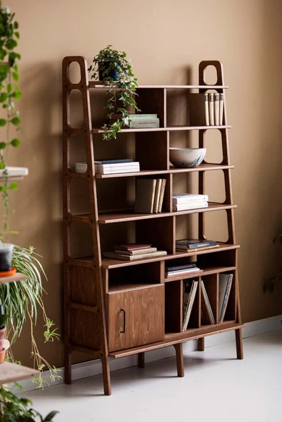Woodesk  Pietra, Ahşap Tik Renk, Kitaplık Ve Raf Ünitesi, 190x120, Cpt4754-190 ürün görseli 1