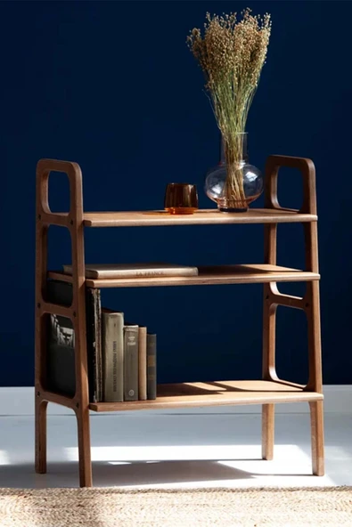 Woodesk  Brooklyn, Ahşap Kitaplık, 90x75, Tik Renk, Cpt4663-75 ürün görseli 1