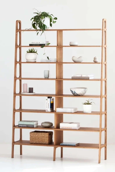 Woodesk  Presa, Ahşap Kitaplık Ve Raf Ünitesi, 190x140, Tik Renk, Cpt4765-190 ürün görseli 1