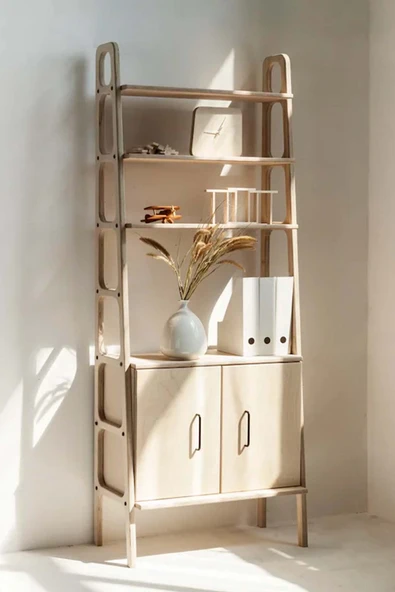Woodesk  Rota, Ahşap Kitaplık Ve Raf Ünitesi, 190x75 ürün görseli 1