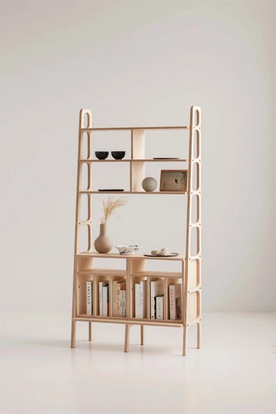 Woodesk  Ocean, Ahşap Kitaplık Ve Raf Ünitesi, 190x100, Natural Renk, Cpt4760-190 ürün görseli 1