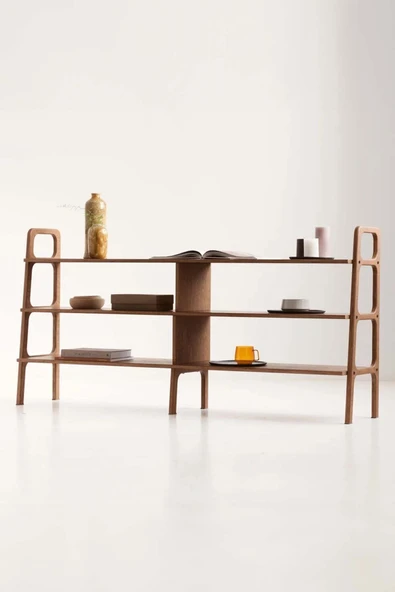 Woodesk  Fonte, Ahşap Kitaplık Ve Raf Ünitesi, 190x90, Tik Renk, Cpt4662-190 ürün görseli 1