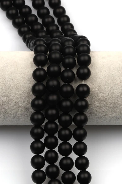 Mat Oniks Doğal Taş Dizi 10 mm Küre Kesim ürün görseli 1